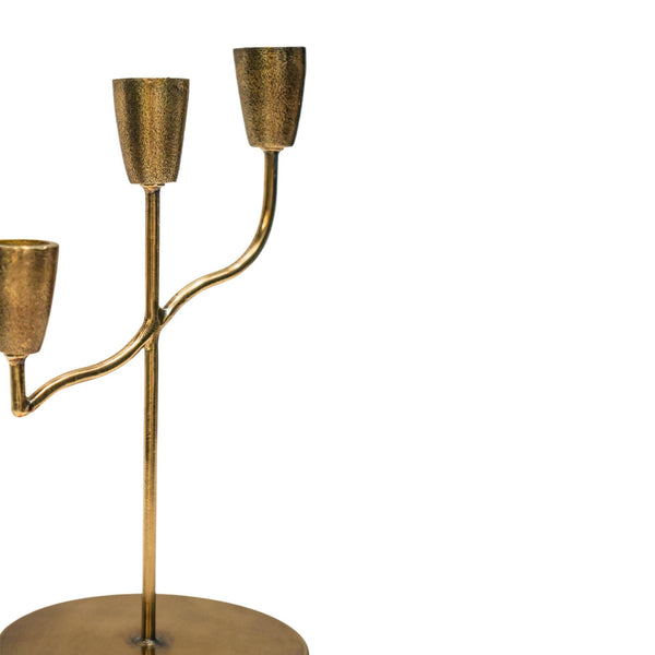 Ivyline Cast Taper Candle Holder Antique Brass