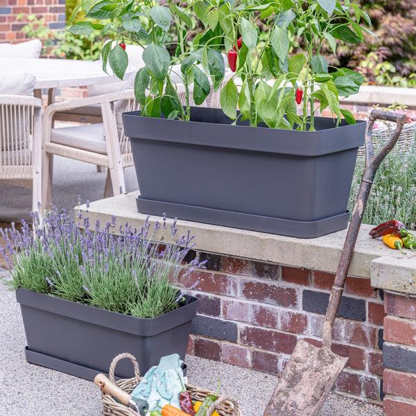 Ivyline Cleo Rectangle Flower Box With Wheels