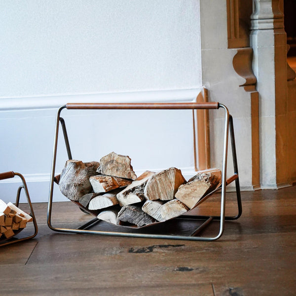 Ivyline Contemporary Hanging Leather Log Holder