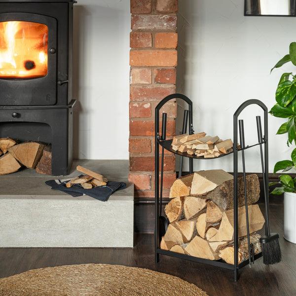 ivyline Curved Log Holder with Companion Set