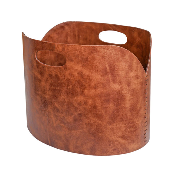 ivyline Faux Leather Log Bucket