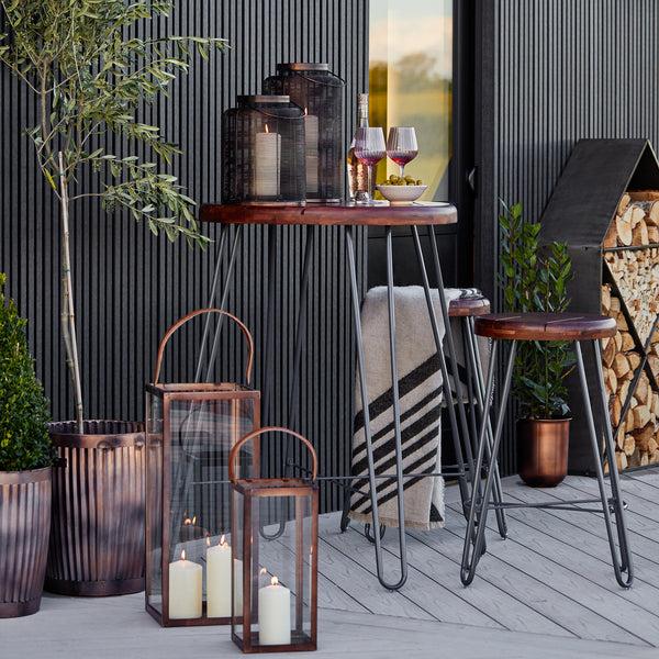 Ivyline Hampton Tall Lantern In Copper