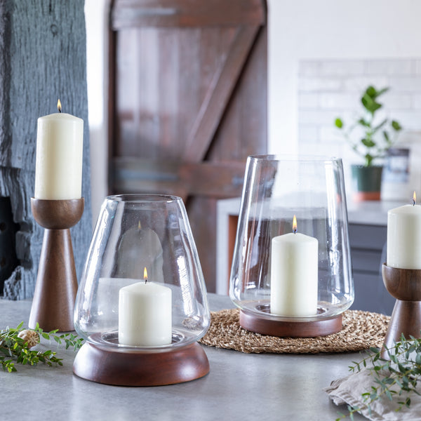 Ivyline Harvey Walnut Lantern