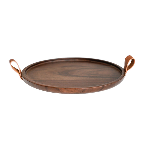 Ivyline Harvey Walnut Wooden Candle Plate