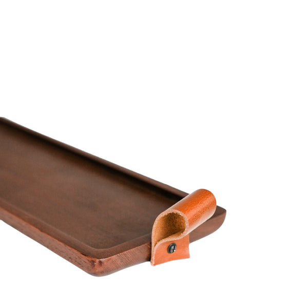 Ivyline Harvey Walnut Wooden Candle Tray
