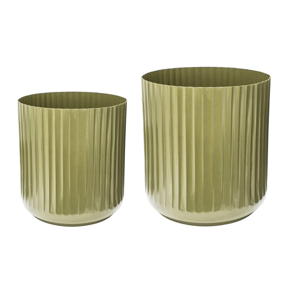 ivyline Hudson Corrugated Planters Set of Two
