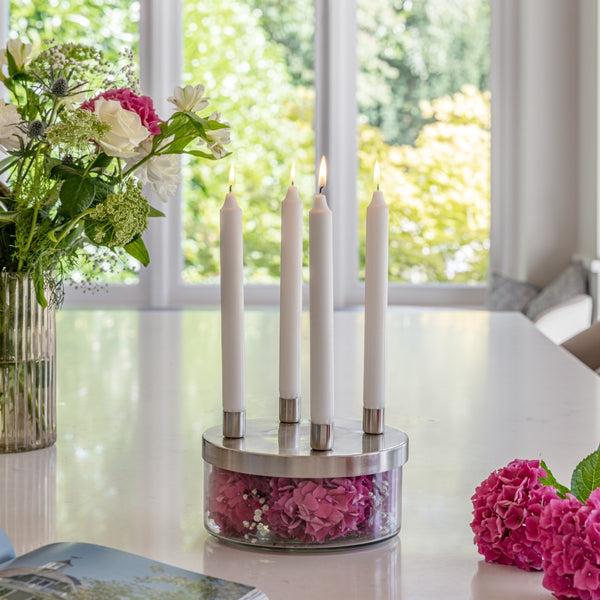 Ivyline Metal Candle Holder With Glass Bowl