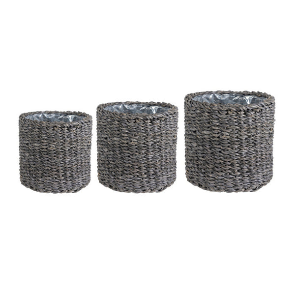 ivyline Oslo Seagrass Lined Set of 3 Planters