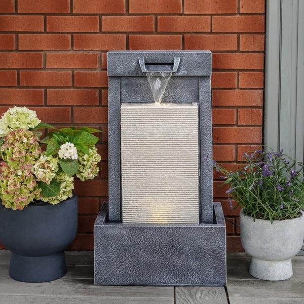 ivyline Outdoor Contemporary Cube Waterfeature