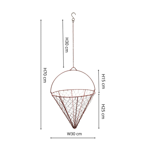 Ivyline Outdoor Hanging Wired Netted Cone