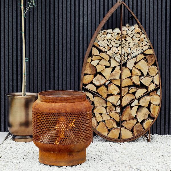 Ivyline Outdoor Tall Buttermere Basket Fire Pit