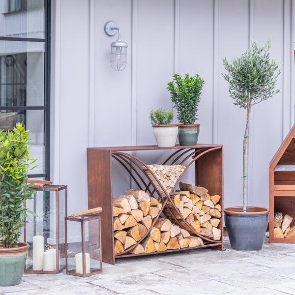 Ivyline Outdoor X Shape Log Storage