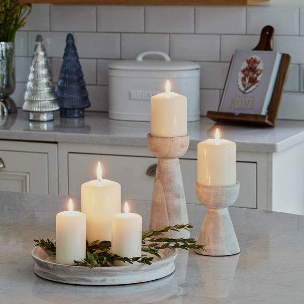 ivyline Padstow White Wash Wooden Candle Tray