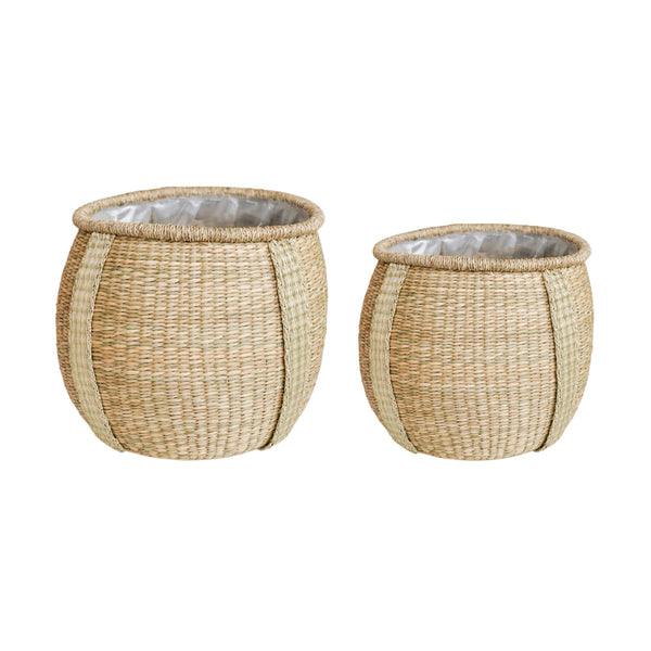 Ivyline Pando Seagrass Basket Natural Set Of 2