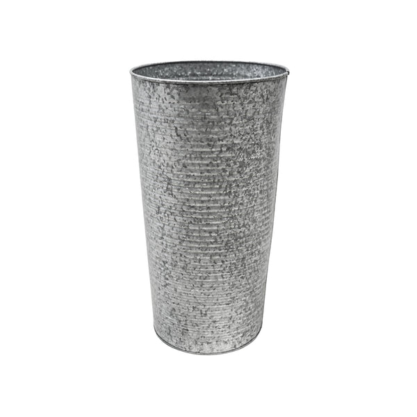 Ivyline Ribbed Galvanised Vase H50cm