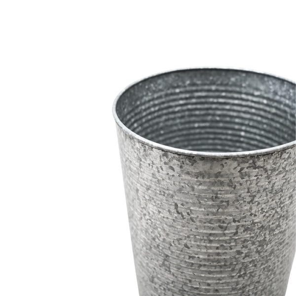 Ivyline Ribbed Galvanised Vase H50cm