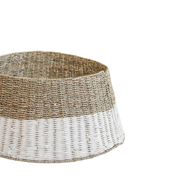 Ivyline Round Foldable Wicker & White Tree Skirt