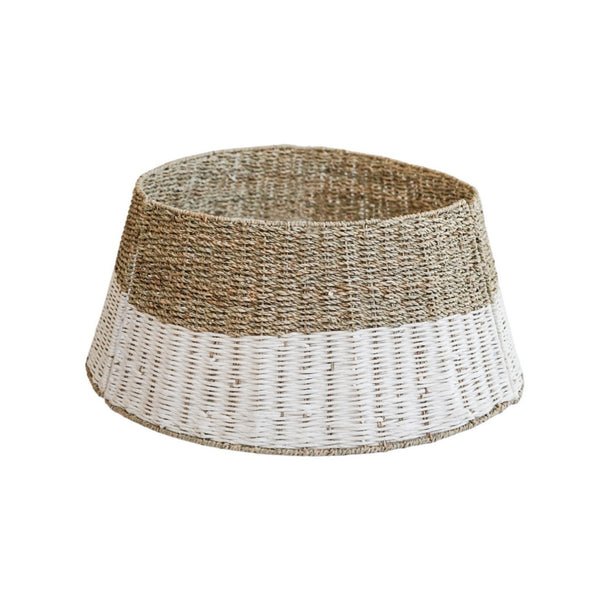 ivyline Round Foldable Wicker & White Tree Skirt