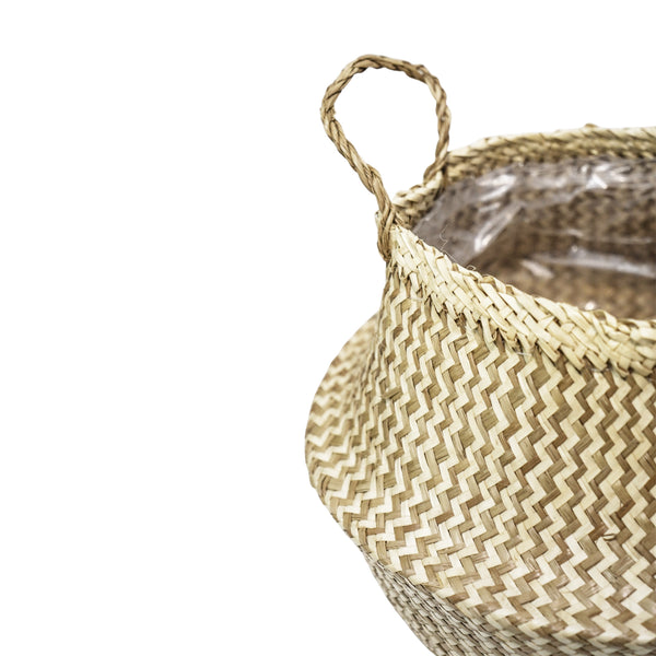 Ivyline Seagrass Chevron Lined Basket