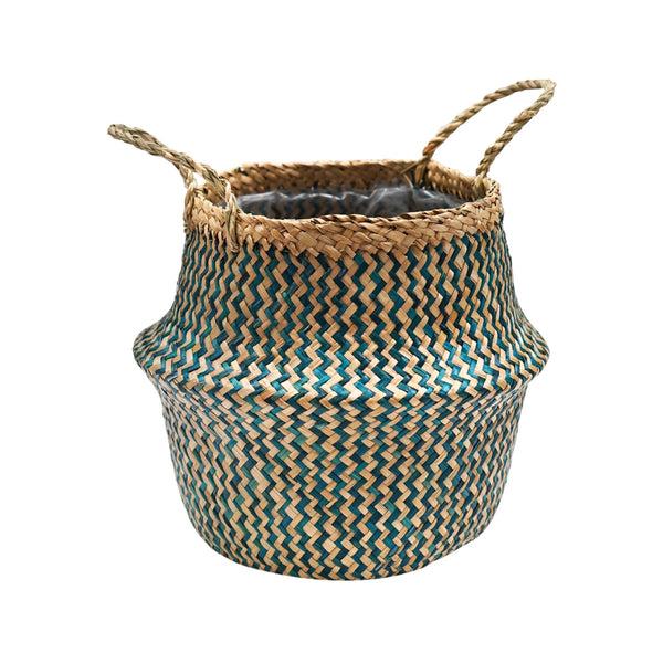 ivyline Seagrass Chevron Lined Basket