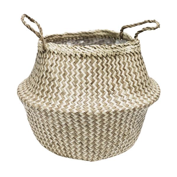 ivyline Seagrass Chevron Lined Basket