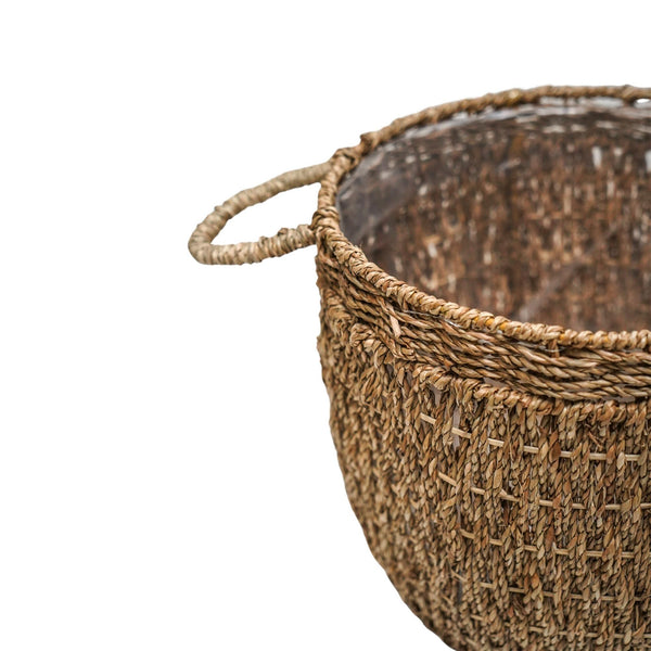 Ivyline Seagrass Lined Basket Natural Set Of 2