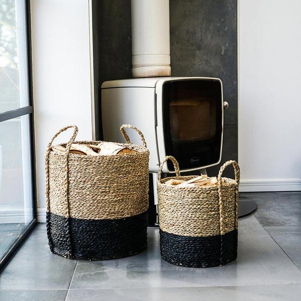 Ivyline Seagrass Log & Kindling Basket Set Of 2