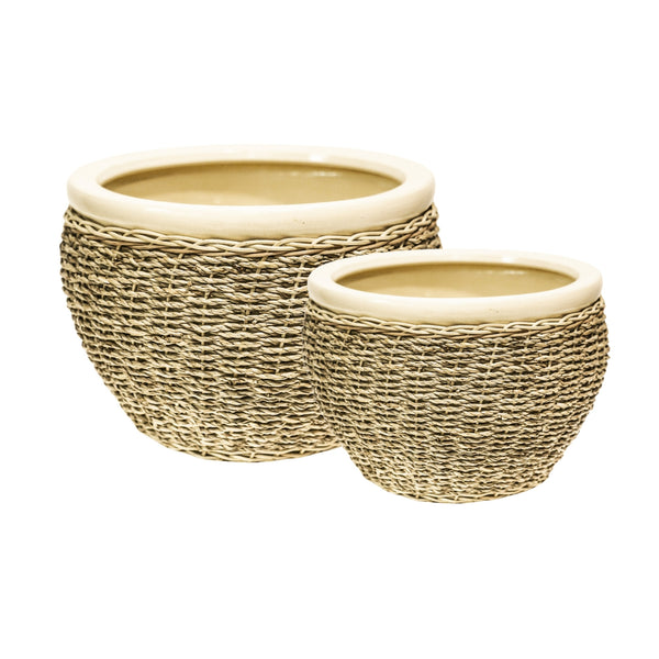 Ivyline Seagrass Pot Cover Set Of 2