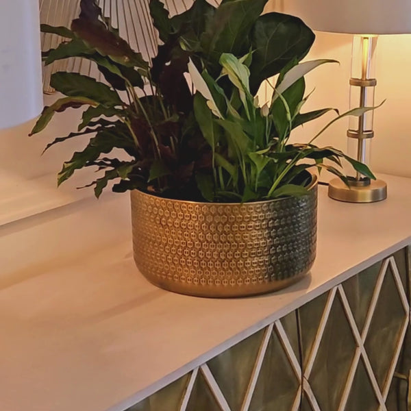 Ivyline Solis Embossed Bowl Gold