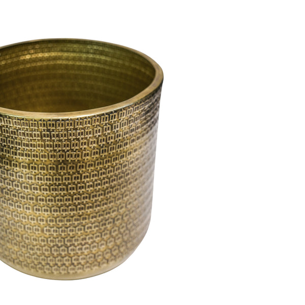 Ivyline Solis Embossed Planter Gold