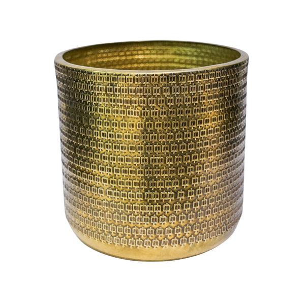 ivyline Solis Embossed Planter Gold