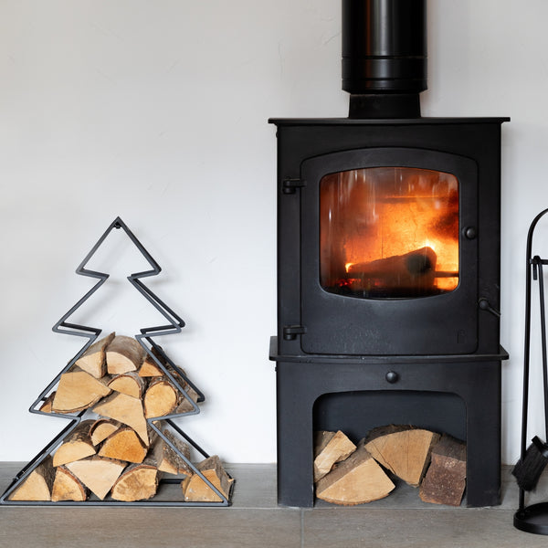 Ivyline Tree Log Holder Black Set Of 2