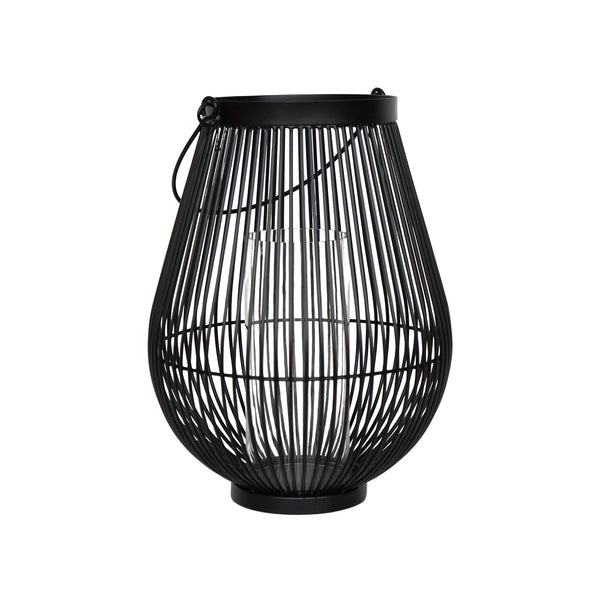 ivyline Venere Lantern Black with Glass Insert