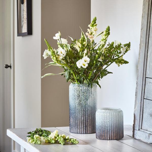 Ivyline Verre Frosted Ribbed Glass Planter