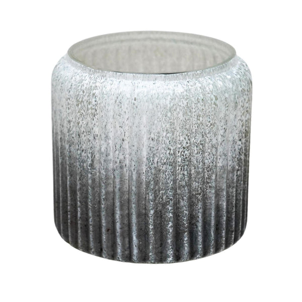 Ivyline Verre Frosted Ribbed Glass Planter