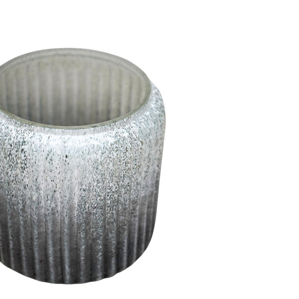 Ivyline Verre Frosted Ribbed Glass Planter