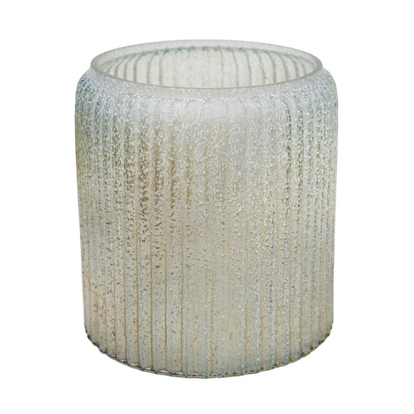 ivyline Verre Frosted Ribbed Glass Planter