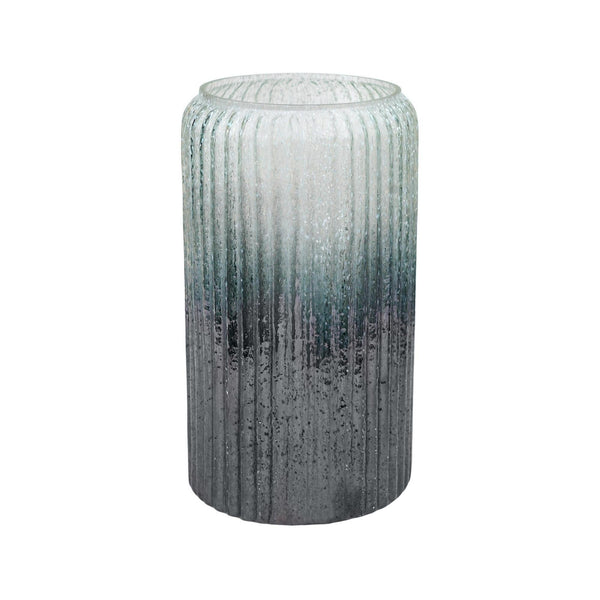 Ivyline Verre Frosted Ribbed Glass Vase