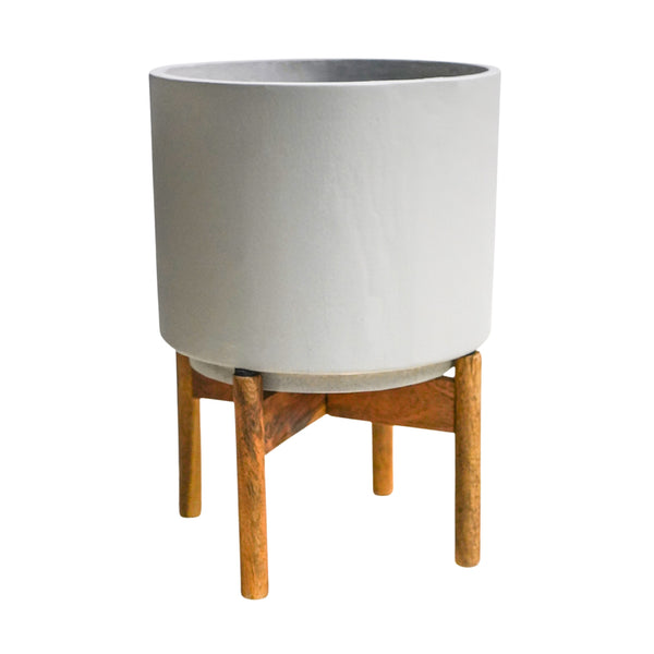 Ivyline Vigo Concrete Grey Planter With Stand