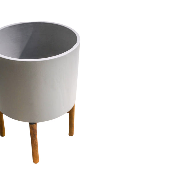 Ivyline Vigo Concrete Grey Planter With Stand