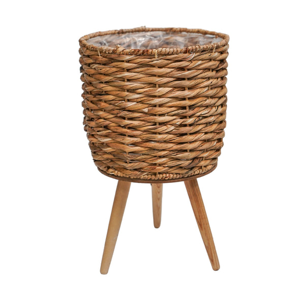 Ivyline Water Hyacinth Lined Basket On Legs
