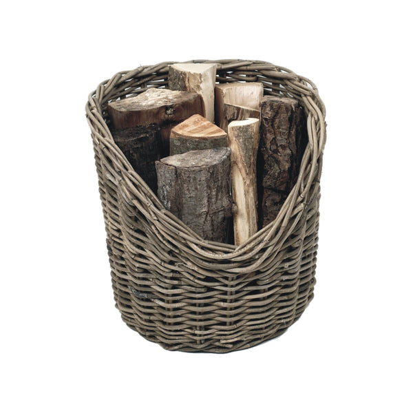 Ivyline Wicker Log Basket Round