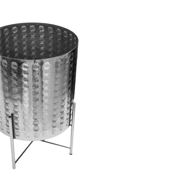 Ivyline Zendaya Embossed Metal Planter With Stand