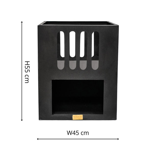 Ivyline Outdoor Libra Contemporary Firebowl In Matt Black