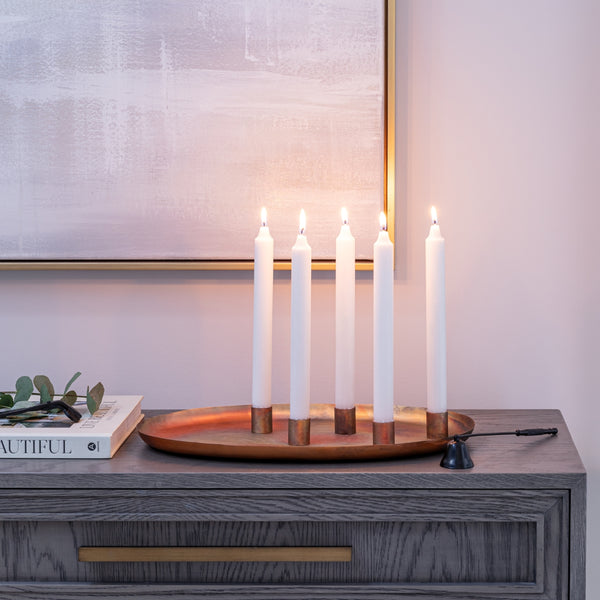 Ivyline Oval Centrepiece Metal With Magnetic Candle Holders