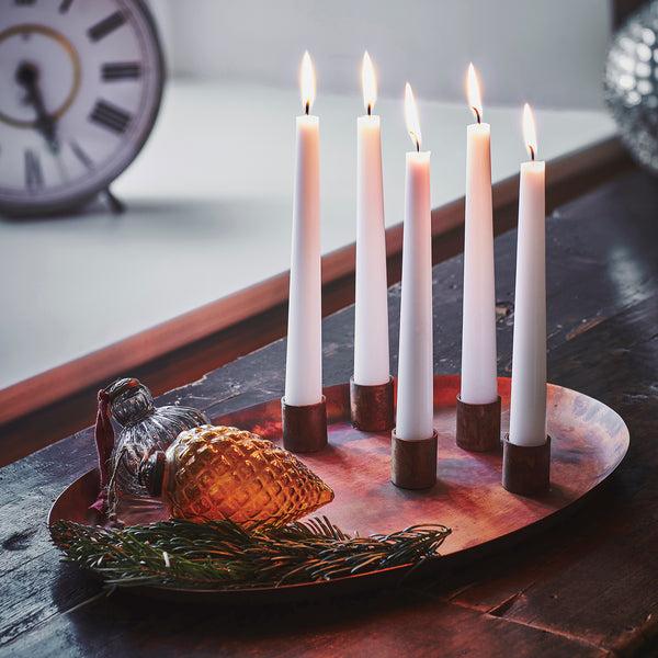 Ivyline Oval Centrepiece Metal With Magnetic Candle Holders