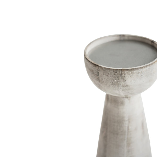 Ivyline Padstow White Wash Wooden Candle Holders 2 Pack