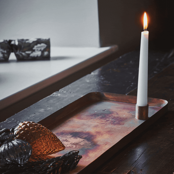 Ivyline Rectangle Centrepiece Metal With Magnetic Candle Holders