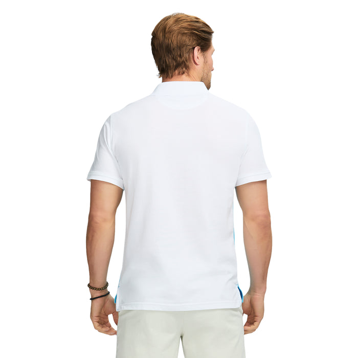 Izod ADVANTAGE PERFORMANCE SHORT SLEEVE STRIPE POLO - BRIGHT WHITE