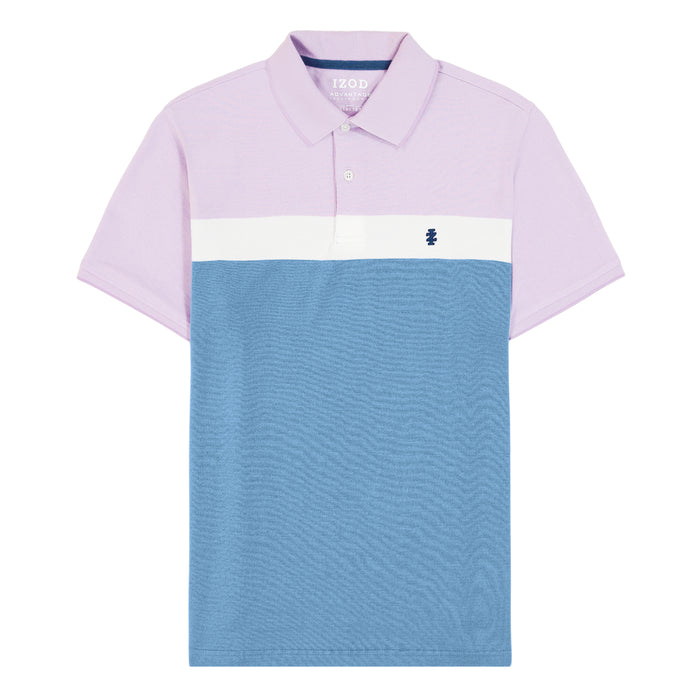 Izod ADVANTAGE PERFORMANCE SHORT SLEEVE STRIPE POLO - VIOLA